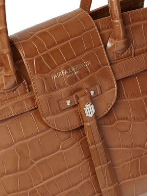 The Windsor Handbag - Tan Croc