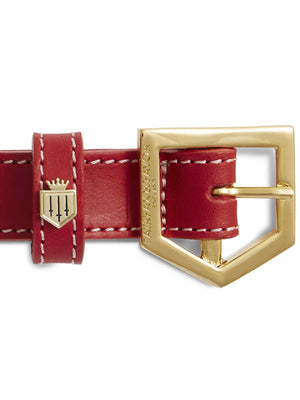 Fitzroy Dog Collar - Red Leather