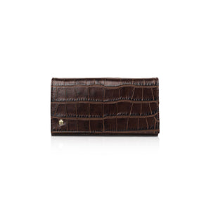 The Grosvenor Purse - Chocolate Croc Print