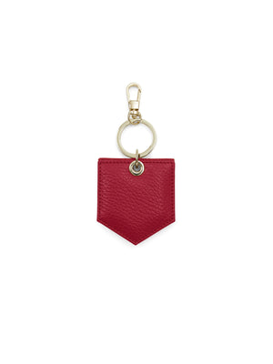 The Signature Key Ring Mirror - Red Leather