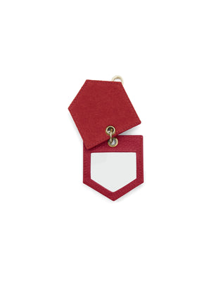 The Signature Key Ring Mirror - Red Leather