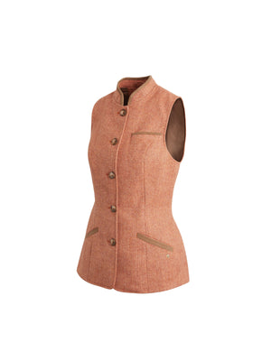 The Madeline Gilet - Coral Herringbone