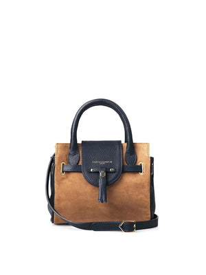 The Mini Windsor Handbag - Tan &amp; Navy