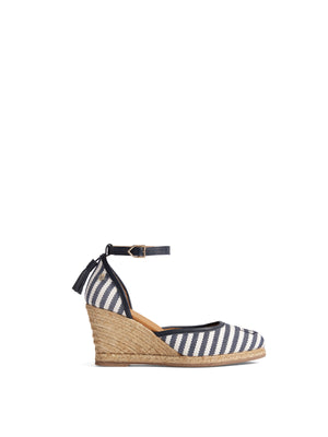 The Monaco Wedge - Navy Stripe