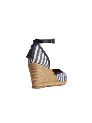 The Monaco Wedge - Navy Stripe