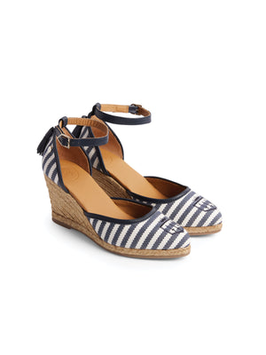 The Monaco Wedge - Navy Stripe