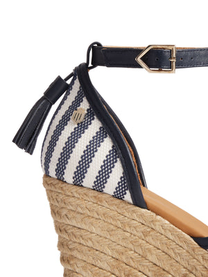 The Monaco Wedge - Navy Stripe