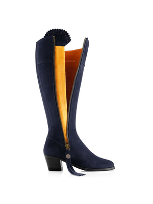 The Heeled Regina (Navy Blue) Sporting Fit - Suede Boot
