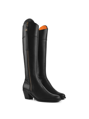 The Heeled Regina (Black) Narrow Fit - Leather Boot