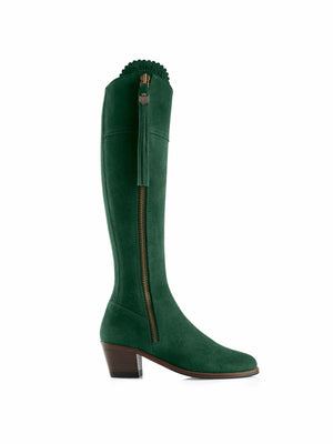 The Heeled Regina (Emerald Green) Narrow Fit - Suede Boot