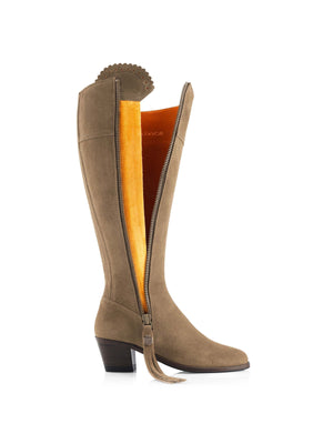 The Heeled Regina (Taupe) Sporting Fit - Suede Boot