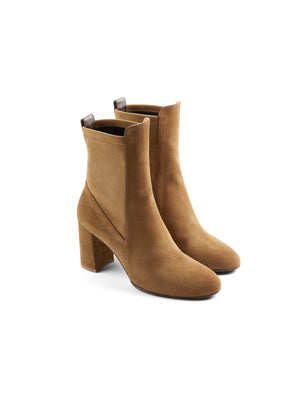 The Heeled Belgravia Ankle - Tan Suede