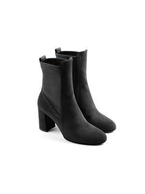 The Heeled Belgravia Ankle - Black Suede