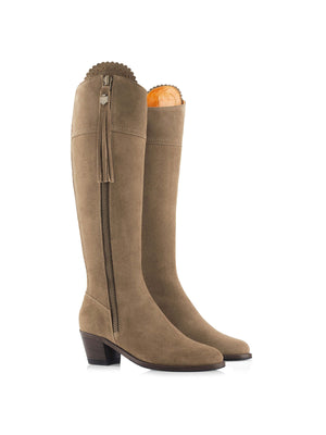 The Heeled Regina (Taupe) Sporting Fit - Suede Boot