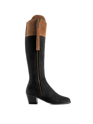 The Heeled Regina (Regular Fit) - Tan &amp; Black Suede