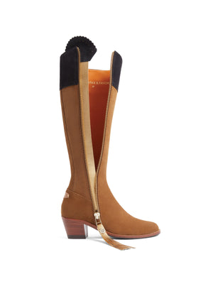 The Heeled Regina (Narrow Fit) - Tan &amp; Navy (10 Year Anniversary)