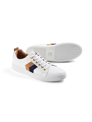 The Alexandra - White - Tan & Navy