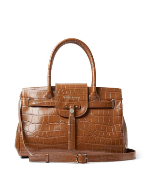 The Windsor Handbag - Tan Croc